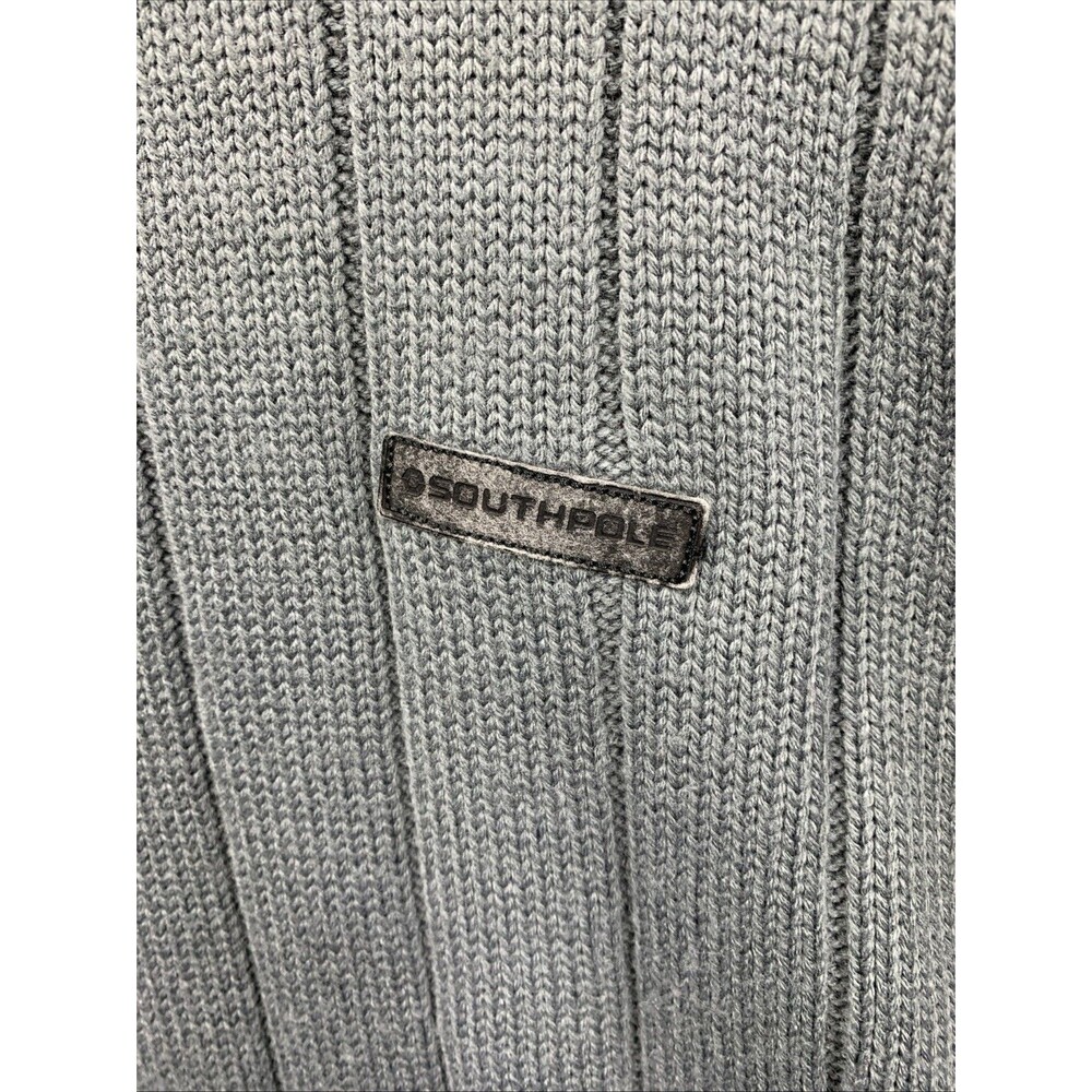 Southpole Pullover Rib Knit Sweaters Mens Crewneck Size Large Gray 100% Acrylic - Picture 9 of 13